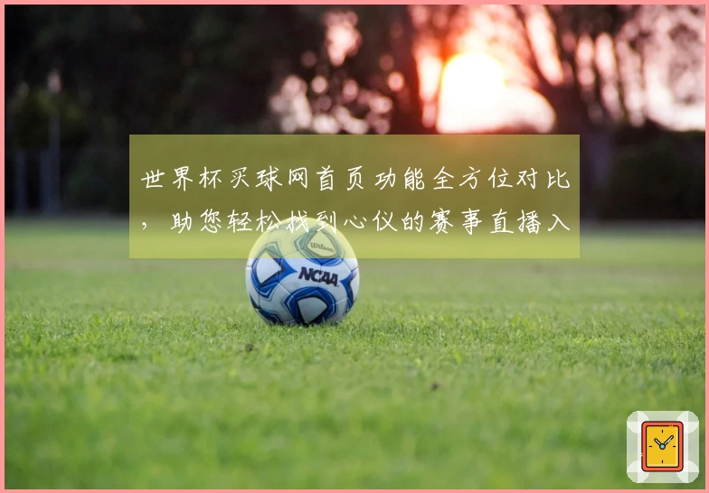 世界杯买球网首页功能全方位对比，助您轻松找到心仪的赛事直播入口与精彩体验